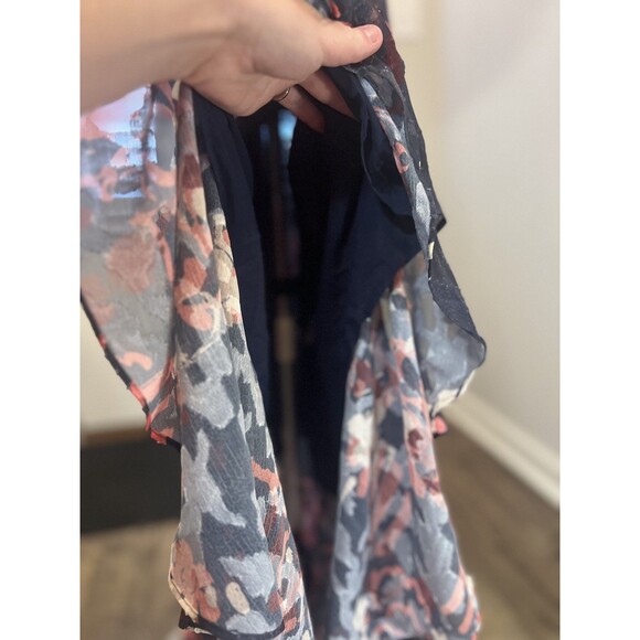 Tanya Taylor Women's Blue Blaire Floral High Low Dress Size 8 - Picture 6 of 13